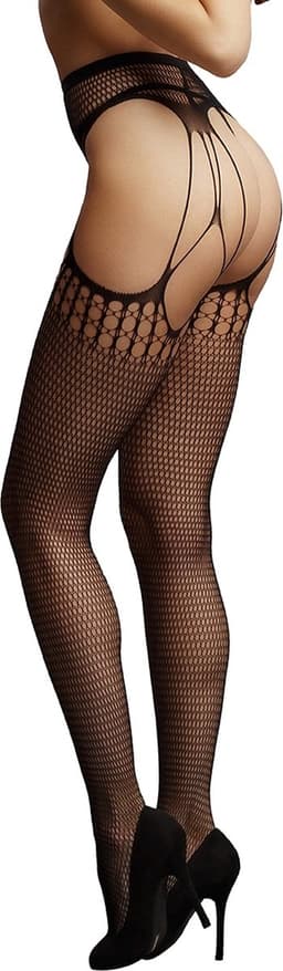 Shredded Suspender Pantyhose - Black - O/SO/S — thumbnail 10