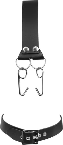 Rimba - Lederen Hoofdharnas met Collar en Neushaak - Zwart — thumbnail 2