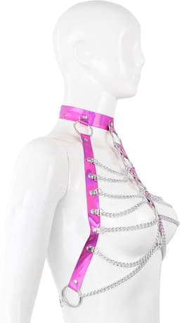 Fixxx - Kettingen Top - Lakleer - One Size - Reflection - Roze — thumbnail 2