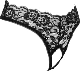 Amorable - G-String met Kanten Ruches - Open Kruis - One Size - Zwart — thumbnail 10
