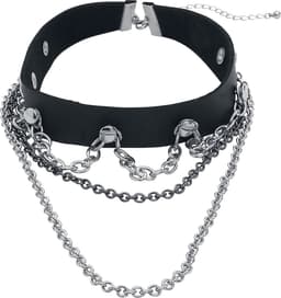 Gothicana Zwarte halsketting / choker met ketting details - Dames - Standard — thumbnail 1