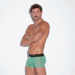 CODE 22 Sheer Mesh Trunk Green - MAAT S - Erotisch Heren Ondergoed - Boxershort voor Man - Sexy mannen Boxershort — thumbnail 2