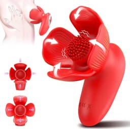 Daity Tepelzuiger Vibrerend met 10 Standen – Nippelvibrator & Clitoris Stimulator – Draadloos en Oplaadbaar – Seksspeeltje voor Vrouwen – Rood — thumbnail 1