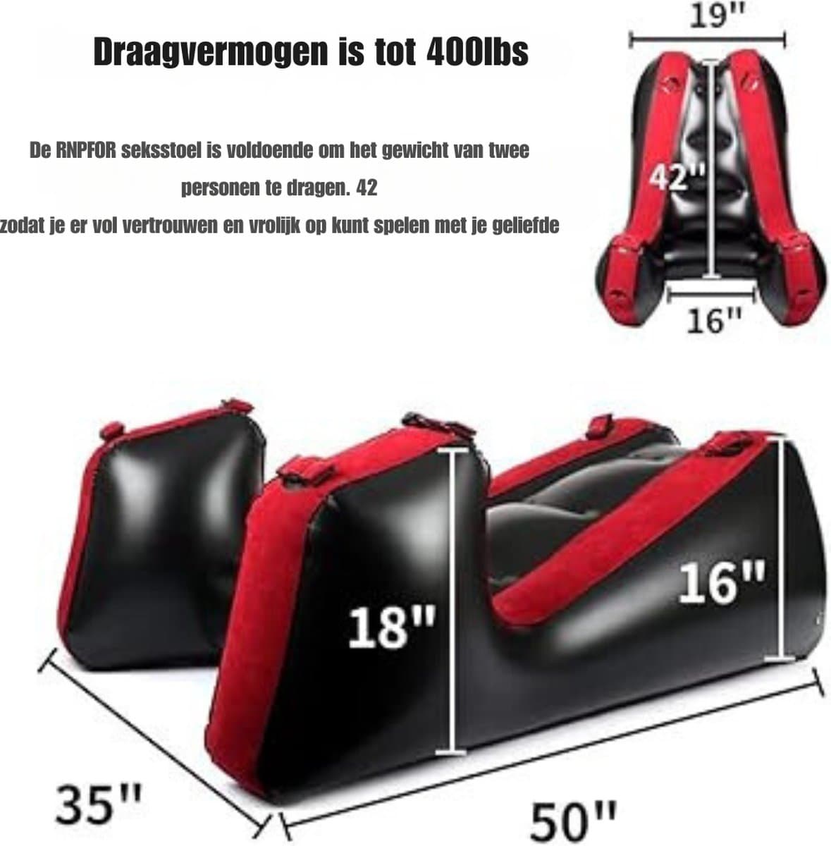 DD® Sex Stoel - Sex Meubel - Sex Chair - Opblaasbaar Kussen - 36x33x10cm - Zwart — afbeelding 1
