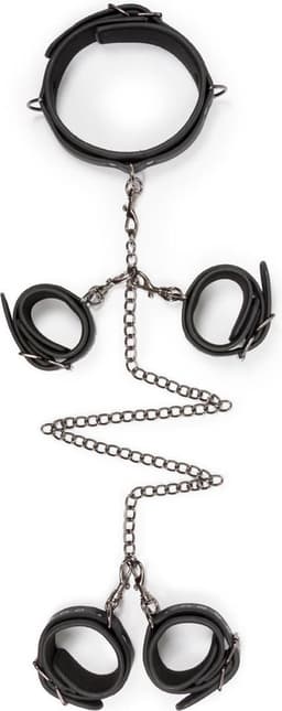 EasyToys - Fetish Set met Halsband, Enkelboeien en Handboeien - Duurzaam - Bondage Set - Handboeien - BDSM Set - BDSM Toys - Rollenspel Erotiek - Erotisch Spel - Sex Toys voor Vrouwen en Mannen - Zwart — thumbnail 4