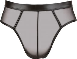 Wetlook Slip Met Open Achterkant - Zwart — thumbnail 1