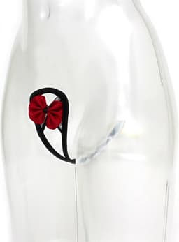 Amorable - Strapless Mini String Met Rood Strikje - Rood/Zwart - One Size — thumbnail 3