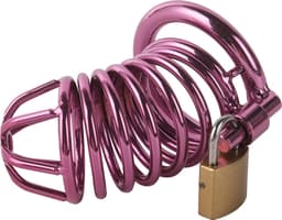 Banoch | Cockcage paars metaal | Chastity Cage met 3 ringen | 40 mm, 45 mm & 50 mm — thumbnail 7