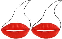 Dailygoods - sausage mouth decor - grappige lippen - 2x set - voor Halloween - feestartikelen - leuk voor feestjes - rood — thumbnail 1