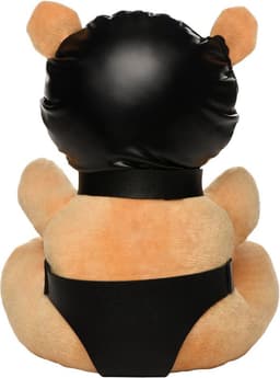 Master Series - Sexy Cadeau - Kinky Knuffel Beer - Vegan Leer - Zwarte en Licht Perzikkleurig — thumbnail 5