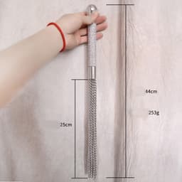 Nooitmeersaai - Metalen ketting zweep zilver - 44 cm — thumbnail 3