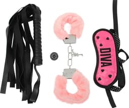 Banoch | La Diva hot pink bondage | blinddoek, zweepje en handboeien — thumbnail 12