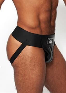 Mister b leather premium jockstrap black/grey xs — thumbnail 2