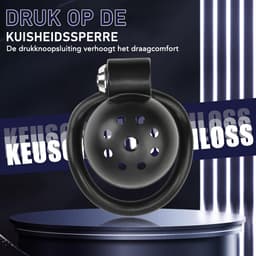 DOWO® - Mini Locker - Kuisheidskooi- Chastity cage - Peniskooi – Hemisferisch - ABS - Zwart - 4 Maten — thumbnail 4