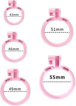 Peniskooi Roze - Cock cage - Chastity Cage - Kunststof Peniskooi - Kuisheidskooi voor Mannen - Peniskooi met 5 Maten Penisringen - Peniskooi Roze Maat S - Ø3.9 x 8.5 cm — thumbnail 2