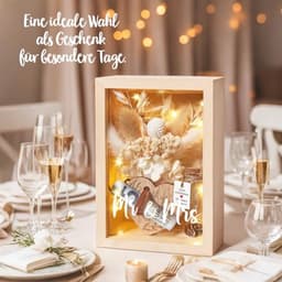 Romantisch geldcadeau met eeuwige bloemen en houten doos voor hem en haar — thumbnail 2