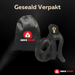 Quick Relief Elite Lock™ Nub - Chastity cage - Kuisheidskooi met 4 ringmaten - Kuisheidskooi voor Mannen - Sissy - Cock Cage - Zwart — thumbnail 8