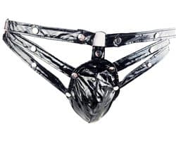 BamBella ® - String - Maat Onesize S M L - Zwart SM kleding BDSM erotische heren kleding ondergoed lingerie onderbroek zwart