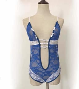 LOUZIR Sexy Lingerie Body Kostuum | Lingerie Body Kostuum | Erotische Lingerie Body kostuum | Blauw — thumbnail 4