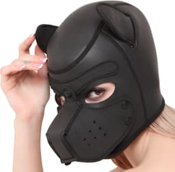 Banoch - Lindo Perrito Negro Neoprene - honden masker puppy play zwart neopreen — thumbnail 4