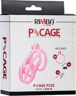 Rimba Toys - P-Cage PC02 - Kunststof Kuisheidskooi - Peniskooi - Chastity - Roze - Verkrijgbaar in 3 maten — thumbnail 2