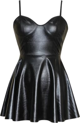PU Leder BDSM Jurk Black design - Leer - Backless - Mini Rok - Erotische vrouwen kleding - Satijn - Sexy outfit — thumbnail 3