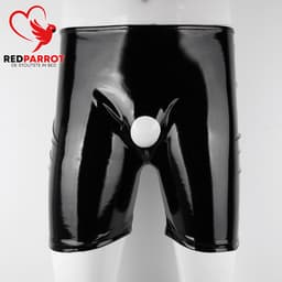 Latex boxer met penis gat - Erotische broek heren - BDSM - Rollenspel - PU Leder — thumbnail 2