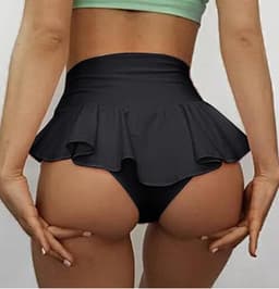 Korte slip Rok Zwart - Mini - Lingerie - Hoge taille - Sexy - Paaldans - Lingerie — thumbnail 2