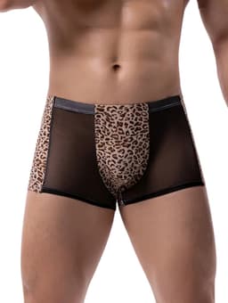 LekkerStout Luipaard Boxershort - Mesh - Bruin - Sexy Herenlingerie | XL | ( LS271 ) — thumbnail 2