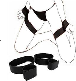 BDSM- sex handboeien- Enkelboeien- Volwassenen- Seksspeeltjes- Bondage- Boeienset voor handen bovenbenen en/ of enkel – Zwart — thumbnail 1