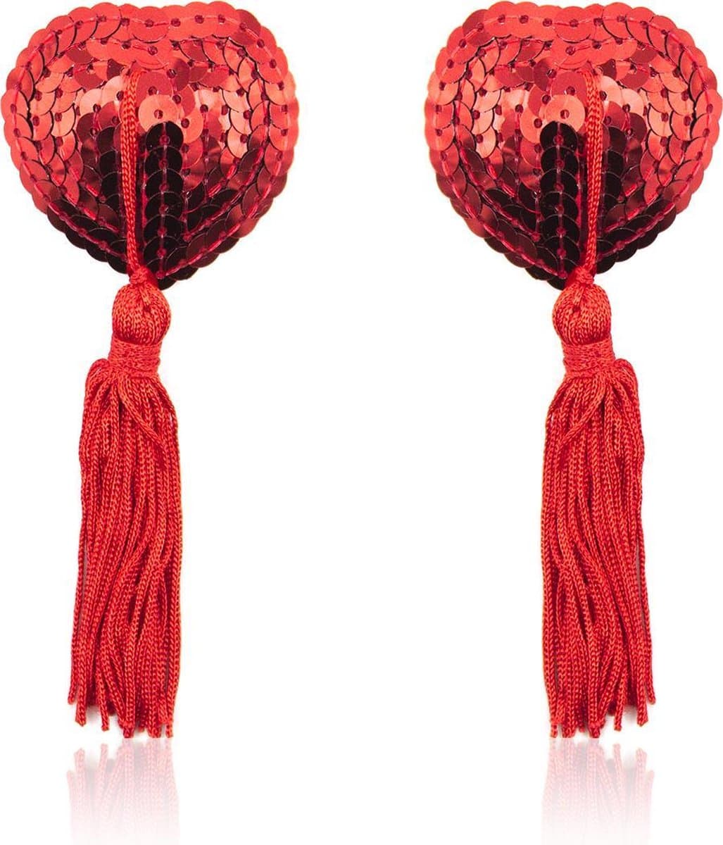 Pinch Tepelklemmen - Burlesque Shining Heart Red - Tepelkwastjes - Hart - Rood — afbeelding 1