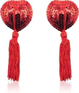 Pinch Tepelklemmen - Burlesque Shining Heart Red - Tepelkwastjes - Hart - Rood — thumbnail 1