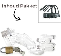Intenz® Kuisheidskooi - Transparant - Chastity Cage - Groot - Peniskooi - Inclusief Slotje — thumbnail 3
