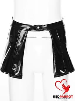 Hoge taille mini rok - Open kruis - Sexy en Erotisch - BDSM - Latex look - Zwart — thumbnail 6