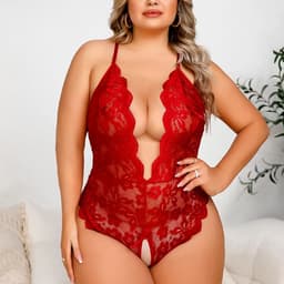 Verleidelijke Rode Plus Size Lingerie Body – Open Design - Bodysuit - Dames — thumbnail 5