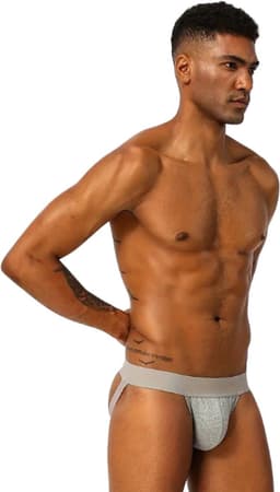 LekkerStout 3-Pack Jockstraps - Wit/Taupe/Zwart - Sexy Herenondergoed | L | ( LS184 ) — thumbnail 11