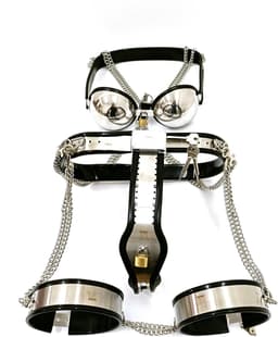 Prolink Novelties® - Chastity set Waist Belt - voor vrouwen - BDSM - bestaande uit 3 delen - stainless steel — thumbnail 4