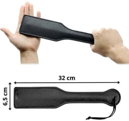 Spanking Paddle BDSM - Leren Liefdeszweep Paddle 32 cm - Erotische Zweep voor Impact Play - Billenkoek - Seksspeeltjes — thumbnail 2