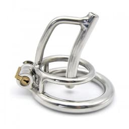 Peniskooi met dilator en slot - Metaal - ring 45mm - dilator 8mm - Incl. sleutels — thumbnail 1