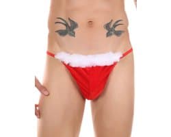 kerststring heren bontrand string lingerie mannen christmas