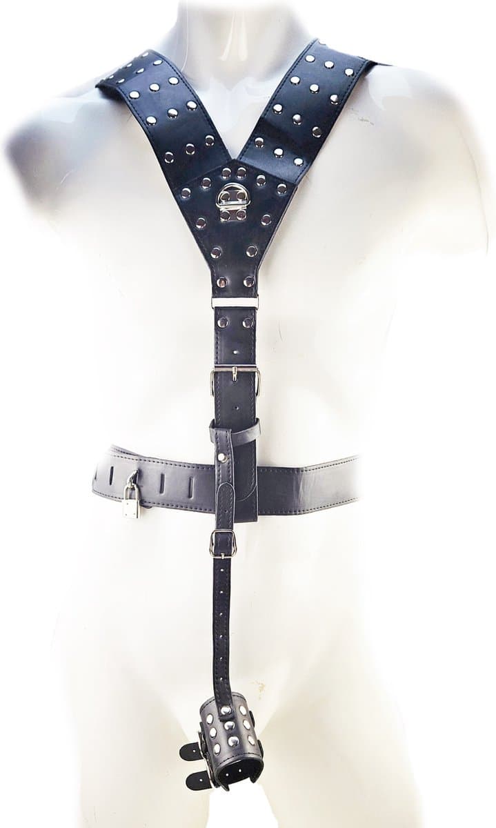 BNDGx® - Bondage tuig pak Harnas Man penis riem - Erotische sex Body Nep Leer - Verstelbaar - — afbeelding 1