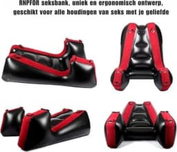 DD® Sex Stoel - Sex Meubel - Sex Chair - Opblaasbaar Kussen - 36x33x10cm - Zwart — thumbnail 2