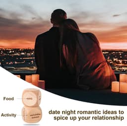 Datum Dobbelstenen - Romantisch Spel - Date Night Ideeën - Met Houten Dienblad - 3 cm Dobbelstenen — thumbnail 6