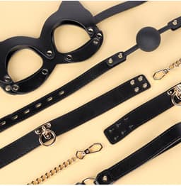 Dare to Undress – Fifty Shades of Grey – Luxe 8-delige BDSM Set met Opbergkoffer – Premium – BDSM Bondagesets - Valentijn Cadeau - Handboeien, Halsband, Masker, Gagbal & Zweep - Sex Toys voor Koppels - Seksspeeltjes voor mannen en vrouwen - Kinky — thumbnail 6