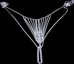 Sexy String Gemaakt Van Strass Steentjes – High End Look – Classy Lingerie - Zilverkleurig — thumbnail 6