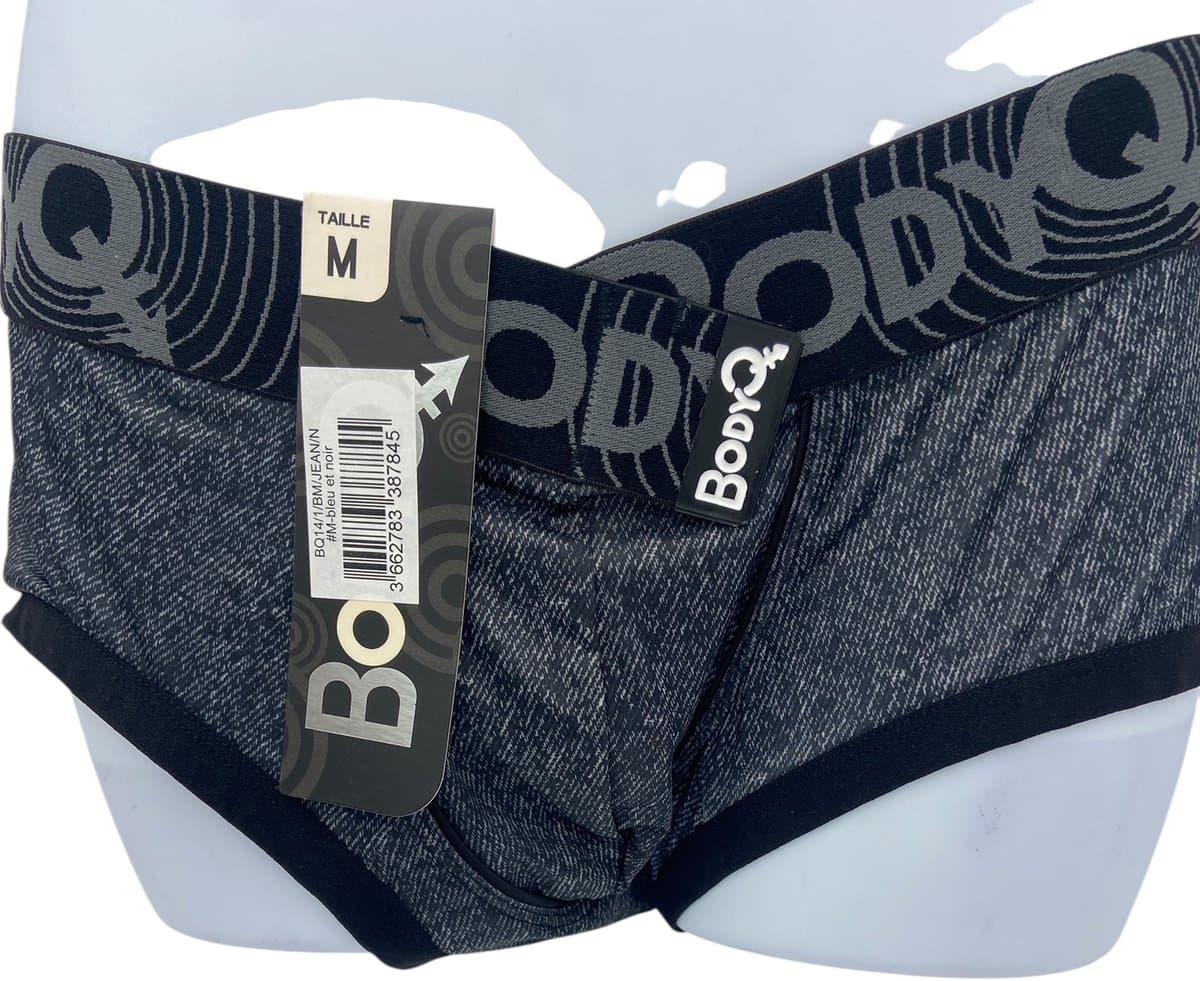 BodyQ Herenlingerie – Sexy Herenboxer in Grijs-Zwart | Comfortabel & Verleidelijk – Maat M — afbeelding 1