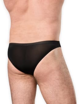Amorable - Herenslip met Open Kruis - One Size - Zwart — thumbnail 2
