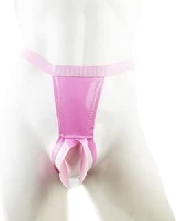 BamBella® Slip Datex (Latex & Stof ) open kruis kant voor mannen - S/M - strap cock ring doorzichtig Erotische Sexy Lingerie Heren - Zwart mannen ondergoed slip — thumbnail 3