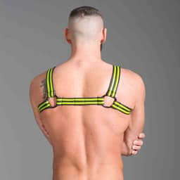 665 Neopreen - Riemenbody - Neoprene Bulldog Harness - Groen - Verkrijgbaar in 3 maten S — thumbnail 2