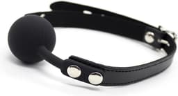 Banoch - Ball gag siliconen met verstelbare band - Zwart - Bal ∅ 4 cm — thumbnail 16